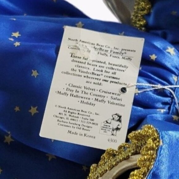 Vintage 80s Muffy VanderBear Muffy Angel Bear 8 inch Plush Christmas Tree Topper - Picture 5 of 6